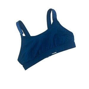 Duluth Trading Co Sports Bra Womens Teal Blue Stretch Adjustable Size L Large
